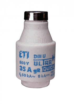 Предохранитель DIIIUQ35A/500V gR (50 kA) цилиндрический - фото1