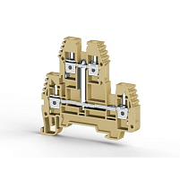 Клеммник 2-х ярусный  4мм.кв., с внутр.перемычкой, (бежевый); PIK4NK