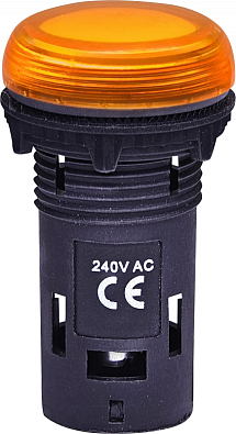 Лампа сигнал. LED матовая ECLI-240A-A 240V AC (оранжевая) - фото1
