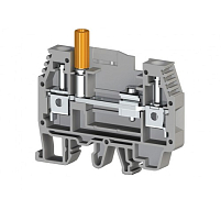 Клеммник измерительный с 2-мя тест.разъемами, 6мм.кв., (серый); WGL