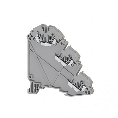 Клеммник пружинный для датчиков, 2,5 мм.кв., (серый); YBK 2,5-3S - фото1