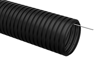 Труба гофрированная ПНД d 20 с зондом (50 м) черная - фото1