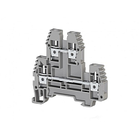 Клеммник 2-х ярусный  4мм.кв. (серый); PIK4N