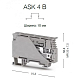 Клеммник с размыкателем на DIN-рейку, 6 мм.кв., (серый); ASK 4B - фото2