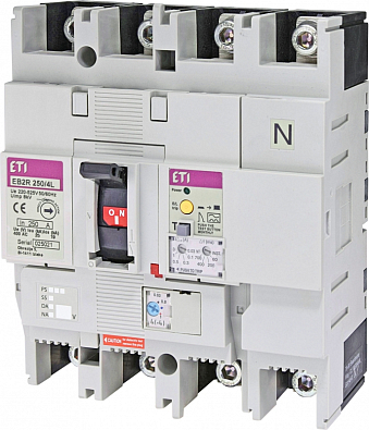 Автоматический выключатель со встроенным блоком УЗО EB2R 250/4L 250А 4Р - фото1