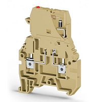 Клеммник с держ. предохр. (5х20, 5х25), откид.картридж, с индикацией 48VAC, на DIN-рейку, 4 мм.кв., (бежевый); ASK 3MLD 48VAC 
