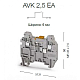 Клеммник 3-х выводной с размыкателем, 2,5 мм.кв., (серый); AVK 2,5 EA - фото2