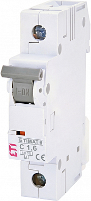 Модульный автоматический выключатель ETIMAT 6 1p C  1,6A (6kA) - фото1