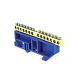 Шина "0" N (6х9мм) 14 отверстий латунь синий изолятор на DIN-рейку EKF PROxima - фото1