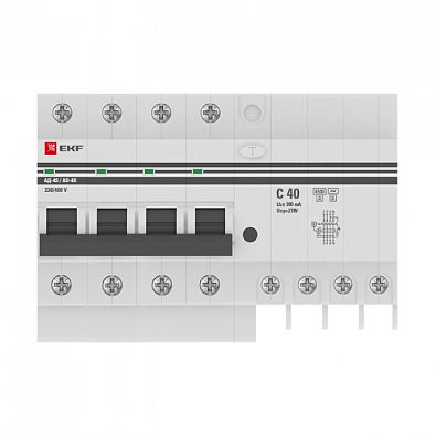 Дифференциальный автомат АД-4 S 40А/300мА (хар. C, AC, электронный) 4,5кА EKF PROxima - фото4