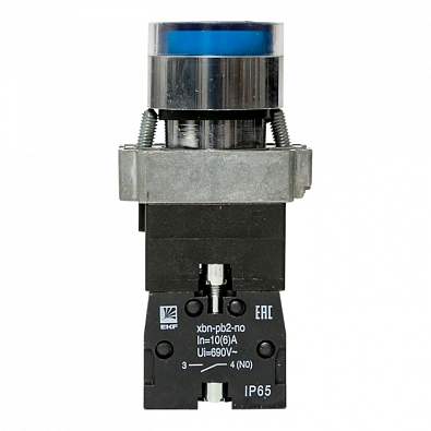 Кнопка BA61 с подстветкой 230В синяя NO IP65 EKF PROxima - фото3