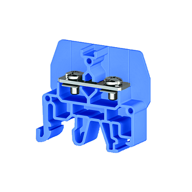 Болтовой Клеммник под вилочный наконечник на DIN-рейку 6 мм.кв. (синий); CPB 6 - фото1