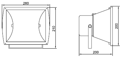 Прожектор ГО02-70-02 70Вт Rx7s  серый асимметричный  IP65 - фото2