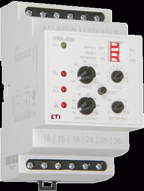 Реле контроля напряжения HRN-43N 24V AC/DC (3F, 2x16A_AC1) с нейтралью - фото1