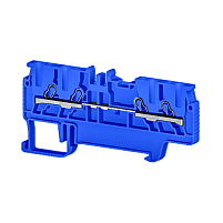 Клеммник пруж.быстрозажимной (Push in), 4-х выводной, 1,5мм.кв., (синий); PYK 1,5MС