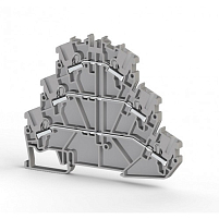 Клеммник 3-х ярусный пруж.быстрозажимной (Push in), 2,5 мм.кв., с диодом, направление диода A, (серый); PYK 2,5-3FD-A