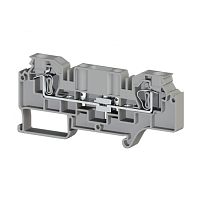 Клеммник пружинный измерительный с 2-мя тест.разъемами, 6мм.кв., (серый); WGO 5