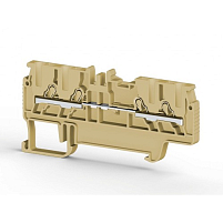 Клеммник пруж.быстрозажимной (Push in), 4-х выводной, 1,5мм.кв., (бежевый) PYK 1,5MС