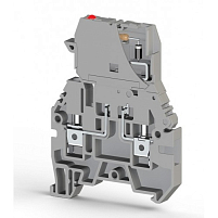 Клеммник с держ. предохр. (5х20, 5х25), откид.картридж, с индикацией 48VDC, на DIN-рейку, 4 мм.кв., (серый); ASK 3MLD 48VDC 