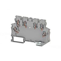 Клемма для произвольной электронной схемы 3 входа, 3 выхода, 4 мм.кв.,с заземлением (Серый); MDB 6E