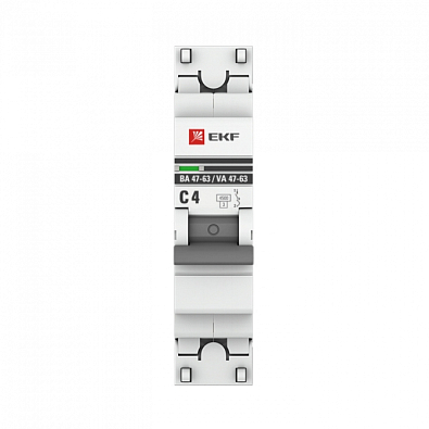 ВА 47-63 1P 4А (C) 4,5kA EKF PROxima автоматический выключатель, арт. mcb4763-1-04C-pro - фото4
