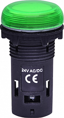 Лампа сигнал. LED матовая ECLI-024C-G 24V AC/DC (зеленая) - фото1