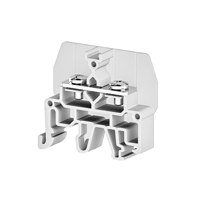 Болтовой Клеммник под вилочный наконечник на DIN-рейку 6 мм.кв. (белый); CPB 6  - фото1