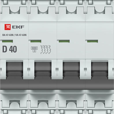ВА 47-63N 4P 40А (D) 6кА EKF PROxima автоматический выключатель, арт. M636440D - фото2