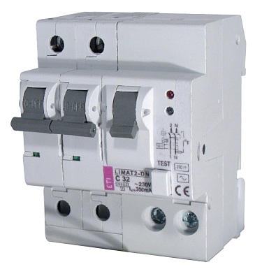 Дифференциальный автоматический выключатель со встроенной защитой от перенапряжения LIMAT-2 DN 2p C 32/0,1 (AC) - фото1