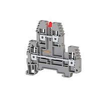 Клеммник 2-х ярусный, 4 мм.кв., с индикацией 24 VAC, (серый); PIK4 NLD 24VAC