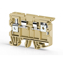 Клеммник с держ. предохр. (5x20, 5x25) на DIN-рейку, 6 мм.кв. (бежевый); ASK 2S