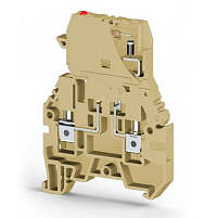 Клеммник с держ. предохр. (5х20, 5х25), откид.картридж, с индикацией 48VDC, на DIN-рейку, 4 мм.кв., (бежевый); ASK 3MLD 48VDC 