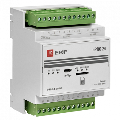 Контроллер базовый ePRO 24 удаленного управления 6вх\4вых 230В WiFi GSM EKF PROxima - фото1