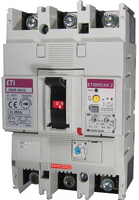 Автоматический выключатель со встроенным блоком УЗО EB2R 250/3L 250А 3р - фото1