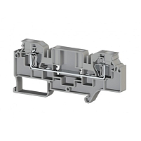 Клеммник пружинный измерительный с 2-мя тест.разъемами, 6мм.кв., (серый); WGO D5