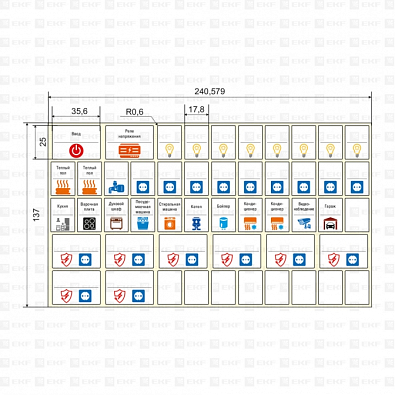 Комплект модульных наклеек средний с инд. ШК (137х240) EKF PROxima - фото2