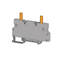 Клеммник измерительный с 2-мя тест.разъемами, 6мм.кв., (серый); WGO4