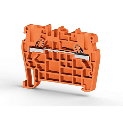 Клеммник пружинный быстрозажимной (Push in), 2,5 мм.кв. (оранжевый); PYK2,5 - фото1