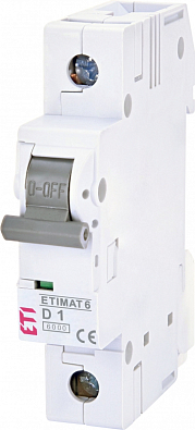 Модульный автоматический выключатель ETIMAT 6 1p D 1A (6kA) - фото1