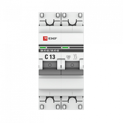 ВА 47-63 2P 13А (C) 4,5kA EKF PROxima автоматический выключатель, арт. mcb4763-2-13C-pro - фото4