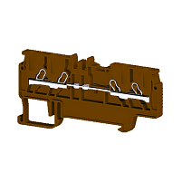 Клеммник пруж.быстрозажимной (Push in), 4-х выводной, 1,5мм.кв., (коричневый); PYK 1,5MС
