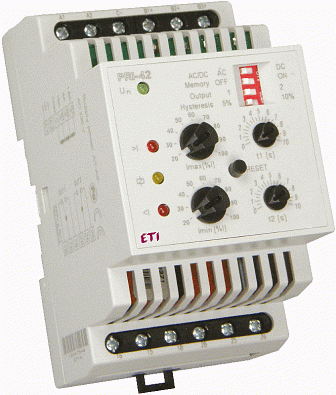 Реле контроля потребляемого тока PRI-42 AC 230V (3 диапазона) (2x16A_AC1) - фото1