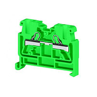 Миниклеммник пруж. быстрозажимной (Push in), 2,5 мм.кв., на din-рейку 35 мм,  (зеленый); PYKMR 2,5