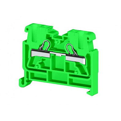 Миниклеммник пруж. быстрозажимной (Push in), 2,5 мм.кв., на din-рейку 35 мм,  (зеленый); PYKMR 2,5 - фото1