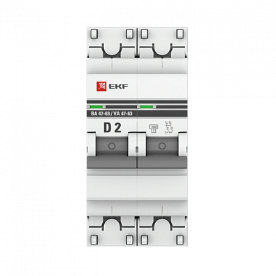 ВА 47-63 2P 2А (D) 4,5kA EKF PROxima автоматический выключатель, арт. mcb4763-2-02D-pro - фото3