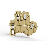 Клеммник 2-х ярусный, 4 мм.кв., винт.зажим/разъём, (бежевый); PIK 4FS