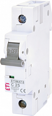 Модульный автоматический выключатель ETIMAT 6 1p С 25А (6 kA) - фото1