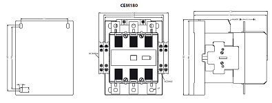 Контактор электромагнитный CEM 180.22 400V AC - фото2