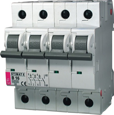 Автоматический выключатель ETIMAT 6 3p+N B 4А (6 kA) - фото1