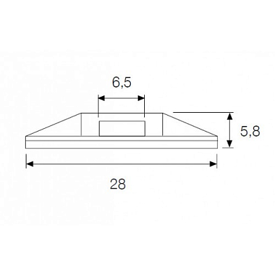 Самокл. основание (28мм) для стяжек шир. до 5,5 мм, (черный); YK2  - фото2